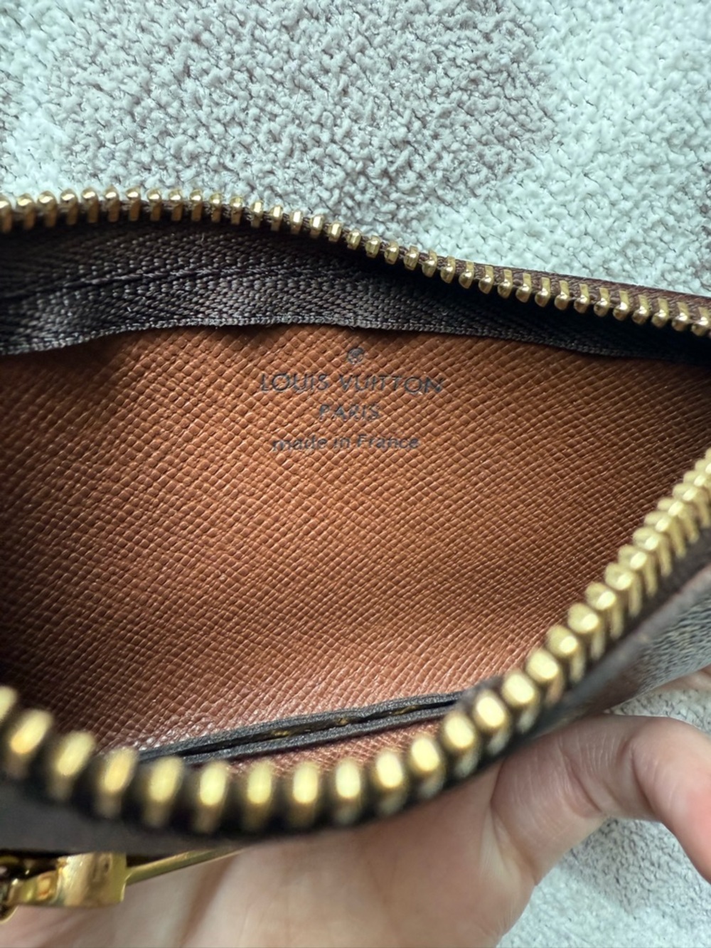 Louis Vuitton Monogram Key Pouch in Brown & Gold Hardware - Picture 11 of 12